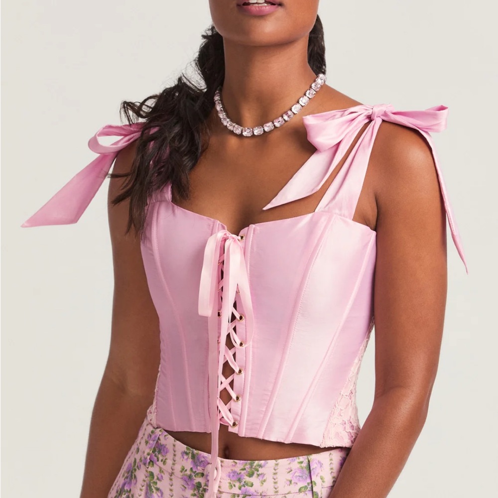 LoveShackFancy Azina Bustier Top